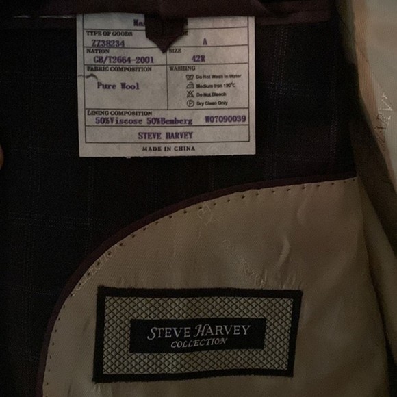 Steve Harvey Collection Suit Jacket Pure Wool 42R Double Vented 4 Button… - Picture 4 of 10